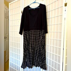 Black and Tan Checkered Women's Dress